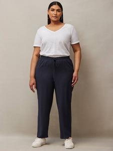 Брюки Curve Petite с зауженным силуэтом и поясом на шнурке Live Unlimited, Blue