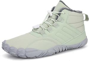 Мужские и женские зимние снежные ботинки водонепроницаемые, босоножки с меховой подкладкой, теплые ботинки до щиколотки, противоскользящие, для пеших прогулок на природе, женские зимние водонепроницаемые ботинки Generic, светло-зеленый