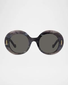 Мужские круглые солнцезащитные очки Anagram из ацетата и нейлона Loewe, цвет Black Horn Smoke