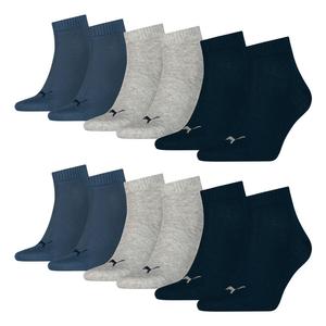 PUMA Носки четвертного размера, 6 пар, мягкие, удобные, мужские, женские, унисекс - мягкий хлопок