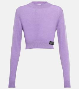 Укороченный свитер из шерсти и кашемира Patou, Violet