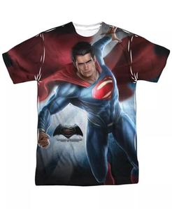 Мужская футболка Superman Light с коротким рукавом для взрослых из полиэстера Batman V Superman, белый