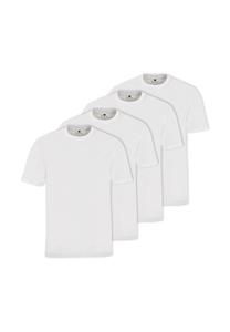 Мужская футболка, 4 шт – базовая, с коротким рукавом, круглый вырез, хлопок, однотонная Hajo, белый