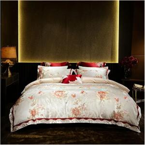 YUSIWOAL Комплект постельного белья цветочный дамаск жаккардовое переплетение хлопковый