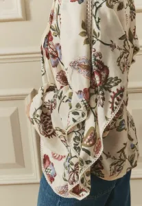 Блузка прямого кроя с длинными рукавами и оборками Laura Ashley, Semington Damask