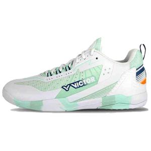 Victor Нескользящие износостойкие низкие кроссовки для бадминтона унисекс белого и зеленого цвета