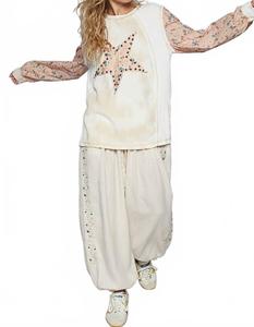 Вязаный топ Stella Star-Stitch, кремовый, многоцветный Pol, Cream Multi