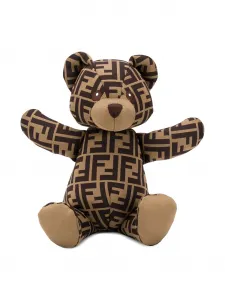 Игрушка в форме медведя с узором FF Fendi Kids, коричневый