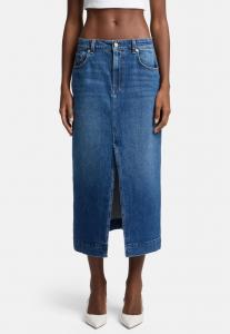 Джинсовая юбка Pencil skirt 7 for all mankind, цвет Mid Blue