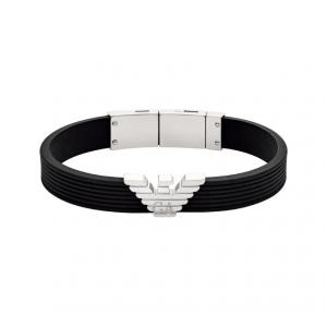 Черный силиконовый браслет Id EMPORIO ARMANI, черный