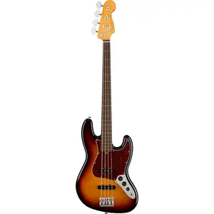 Fender American Professional II Безладовый джаз-бас, гриф из палисандра - трехцветный солнечный выбеленный