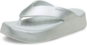 Женские сандалии на платформе Crocs Getaway, серебро