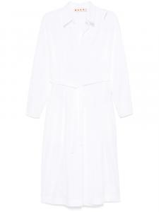 Marni платье-рубашка из органического хлопка, белый