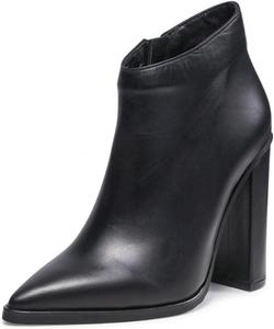 Женские сексуальные ботильоны YDN с острым носком, застежкой-молнией, массивными высокими каблуками для бизнеса и вечеринок, размеры 4-16 US, Black