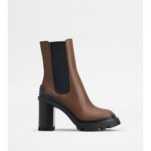 Кожаные ботильоны TOD's, коричневый