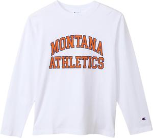 Мужская футболка с длинным рукавом Champion C3-Y423, круглый вырез, 100% хлопок, графический принт США, футболка с длинным рукавом, базовая модель, белый/оранжевый