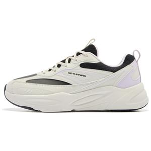 Женские противоскользящие износостойкие низкие повседневные кроссовки для бега QIAODAN, цвет: Белый/Черный, дизайн: Полумесяц/Черный