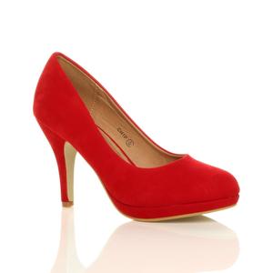 Туфли-лодочки из искусственной замши на высоком каблуке AJVANI, красный
