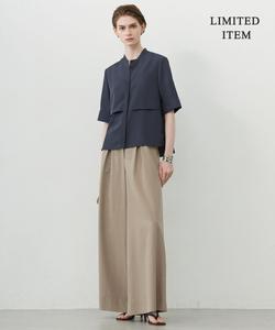 Укороченная рубашка с коротким рукавом из шелковистой саржи