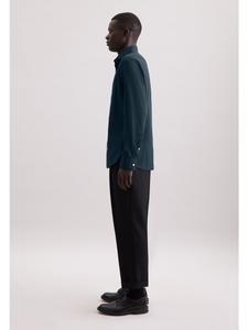 Облегающая фланелевая рубашка темно-синего цвета Seidensticker