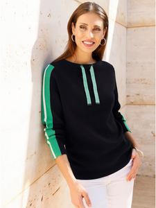 Свитер с длинными рукавами в черно-травянисто-зеленом узоре WITT WEIDEN