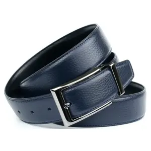 Кожаный ремень Anthoni Crown, классический двусторонний ремень для делового образа, синий