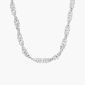 18-дюймовая цепочка Singapore из 14-каратного белого золота (1,7 мм) Blue Nile