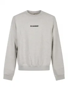 Толстовка с вышитым логотипом Jil Sander, серый