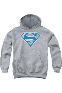 Детская толстовка с капюшоном Superman Blue & White Shield Gildan