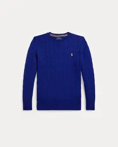Унисекс джемпер из хлопка с узором "восьмерка" Polo Ralph Lauren, индиго
