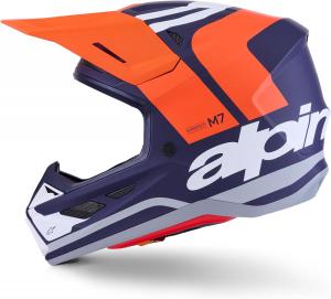 Шлем Alpinestars S-M7 Core ECE06/DOT, Orange/Blue Matt