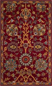 Ковер SAFAVIEH, 69 x 122 см, Heritage Collection, Red, ручной работы, традиционный восточный из шерсти, идеален для помещений с высокой проходимостью: прихожая, гостиная, спальня (HG655A)