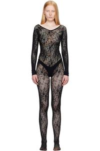 Черный кружевной комбинезон Rose Swedish Stockings