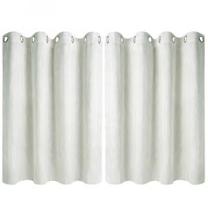 2-панельные кухонные плотные шторы с эффектом льна, 52 x 36 дюймов PiccoCasa, бежевый