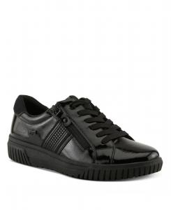 Женские кроссовки Jamia - двойная застежка на шнурках и молнии - мягкая текстильная подкладка, амортизирующий, водостойкий синтетический верх Spring Step, Black patent