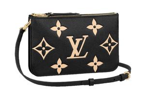 Двухзамковая сумочка-пудреница двухцветная Monogram черный/коричневый LOUIS VUITTON
