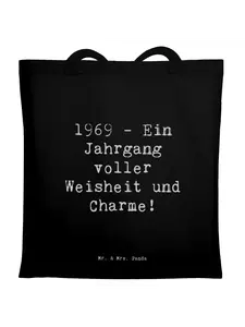 Сумка для переноски Mr & Mrs Panda Spruch 1969 Geburtstag, черный