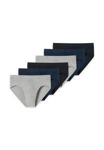 Мини-трусы / трусы, 6 шт. в упаковке из органического хлопка 95/5 SCHIESSER, цвет Grau Blau Schwarz