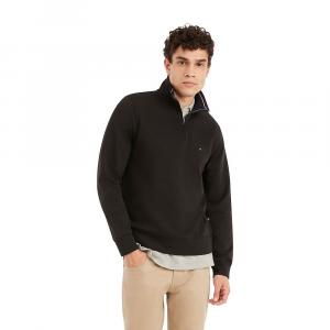 Мужской топ с молнией четверть и логотипом Tommy Hilfiger, цвет Dark Sable