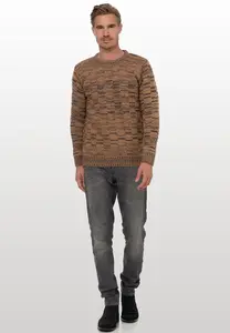 Вязаный свитер Rusty Neal с нежным узором и узором вязки, цвет Camelfarben