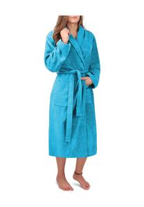 Женский халат премиум класса базовый Normani, бирюзовый