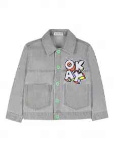 Джинсовая куртка с аппликацией Billieblush, серый