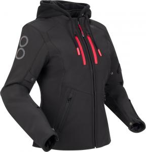 Женская водонепроницаемая мотоциклетная текстильная куртка Bering rotor softshell, Black/Neon Red