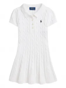 Платье с короткими рукавами Polo Ralph Lauren Kids, белый