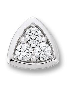 ONE ELEMENT Подвеска с цирконием в оправе из белого золота 333 пробы с серебряным покрытием