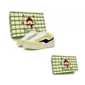 Nicolas.Li . Коллекция дофаминового дресс-кода Нишевый дизайн Низкие скейтбордские туфли женские Касторд, цвет Custard