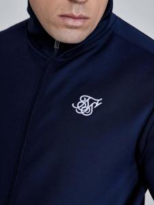 Толстовка с капюшоном на молнии SikSilk Essentials Poly Track Top, синий