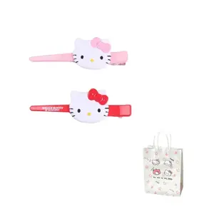 Акриловые заколки для волос Hello Kitty для женщин Sanrio, hello kitty (красный+розовый)