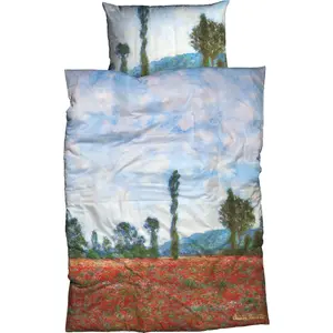 Постельное белье Goebel «Поле Маков», яркие цвета, красный