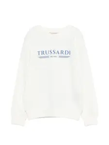 Свитшот с логотипом Trussardi Junior, белый